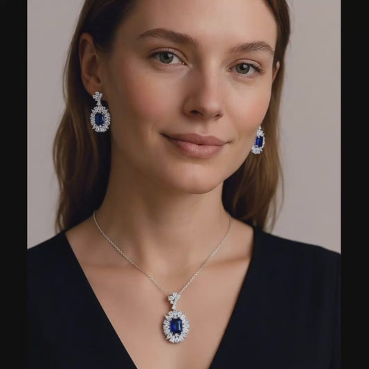 Regal Radiance Halo Jewelry Set