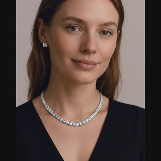 Eternal Ice™ Luxury Tennis Necklace & Stud Earring Set